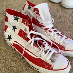 Stars and Stripes High-top Chuck Taylor’s. Size 10